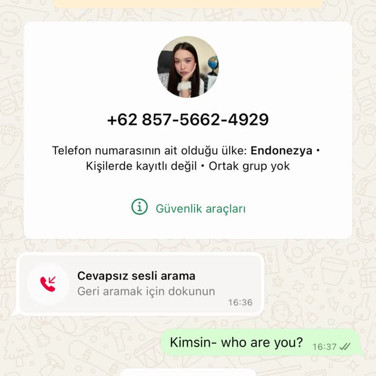 Bilinmeyen Yabancı Numara Üzerinden WhatsApp Araması Ve Güvenlik Endişesi