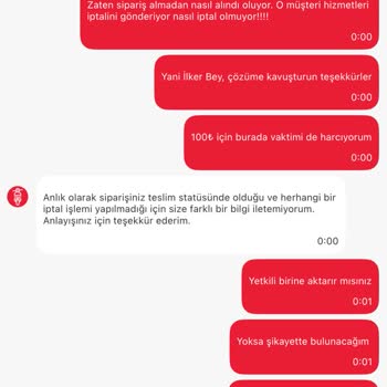 Sipariş İptali Sonrası Ücret İadesi Yapılmıyor Müşteri Hizmetleri Çözüm Sunmuyor