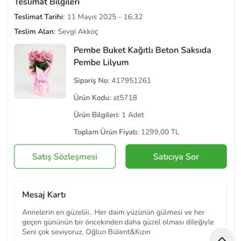 Yanlış Çiçek Gönderimi Ve Fiyat Farkı Talebi