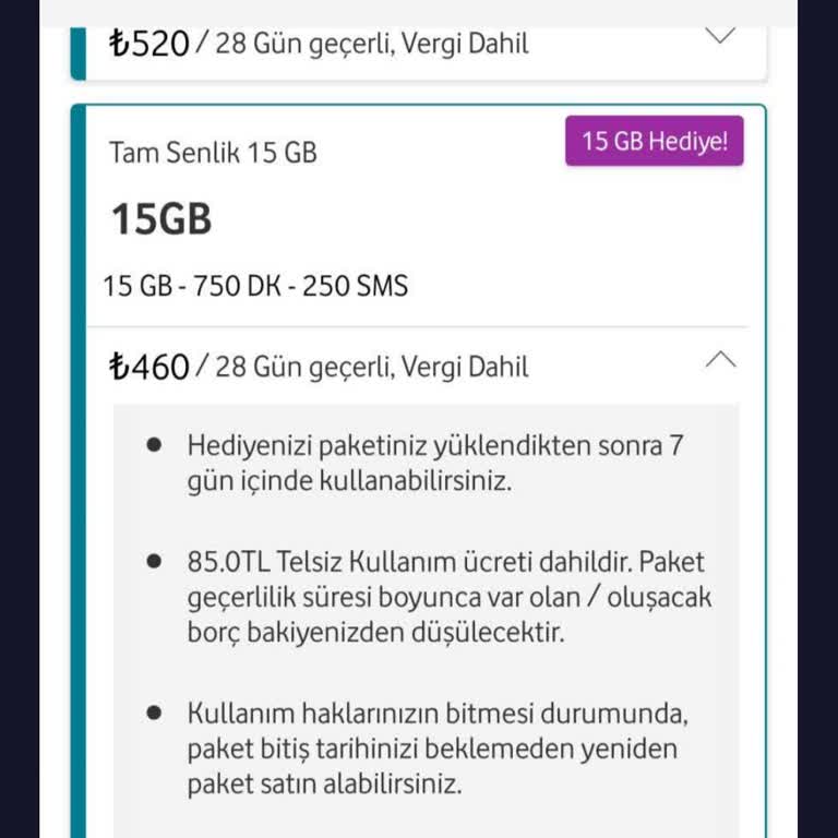 Vodafone 15 GB Hediye İnternet Vaat Edildi Ama Verilmedi