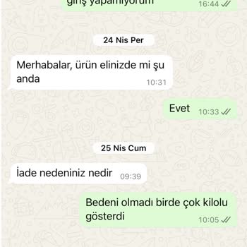 İade Talebime Olumsuz Yaklaşım Ve Yetersiz İletişim