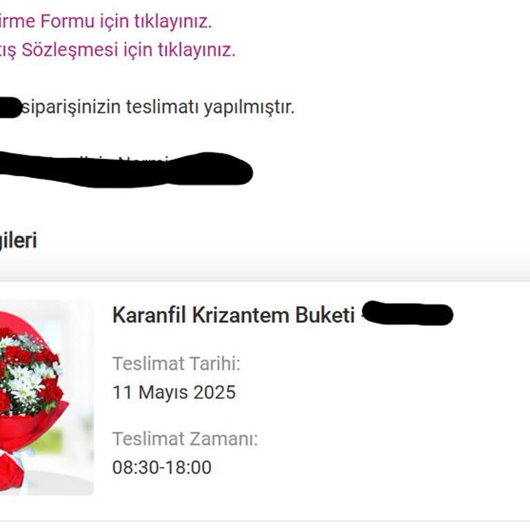 Teslim Edilmemiş Çiçek Siparişi Güven Sorunu