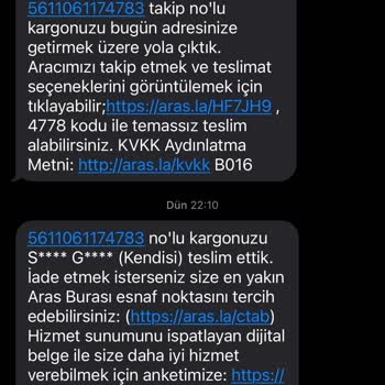 Aras Kargo Teslim Edilmeyen Kargolar İçin Yanıltıcı Teslimat Bildirimi
