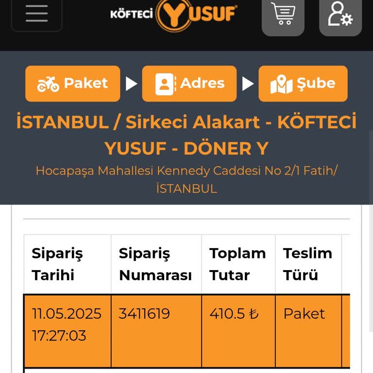 Köfteci Yusuf'tan Siparişim Saatlerdir Gelmedi, Müşteri Hizmeti Yetersiz