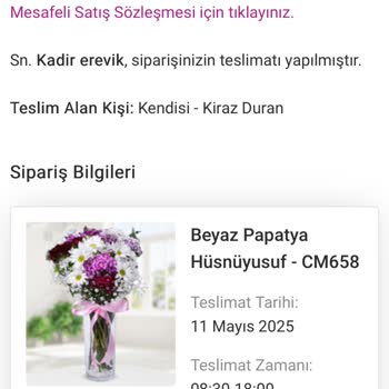 Teslim Edilmeyen Çiçek Ve Ulaşılamayan Müşteri Hizmetleri Mağduriyeti