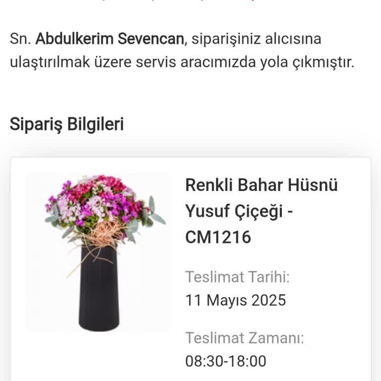 Çiçek Siparişim Gelmedi Ulaşamıyorum