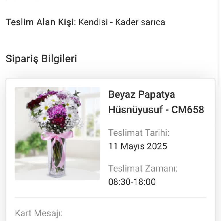 Teslim Edilmeyen Çiçek Siparişi Ve İade Talebi