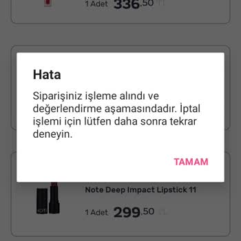 Gratis Sipariş İptali Hakkım Engellendi, Mağduriyet Yaşıyorum