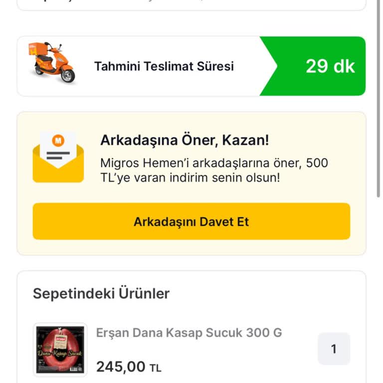 Migros Hemen Siparişlerim Sürekli Sebepsiz İptal Ediliyor, Çözüm Sunulmuyor
