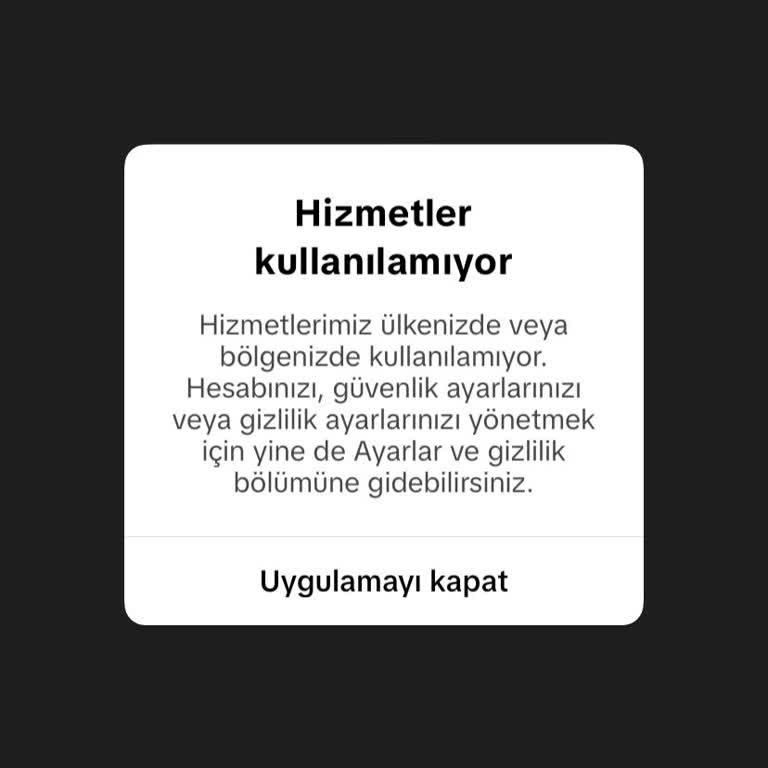 TikTok Hesabımda Bölge Kısıtlaması Nedeniyle Hizmetlere Erişemiyorum