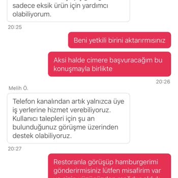 Eksik Hamburger İçin Yetersiz İade Teklifi Ve Müşteri Hizmetleri Sorunu