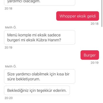 Eksik Hamburger İçin Yetersiz İade Teklifi Ve Müşteri Hizmetleri Sorunu