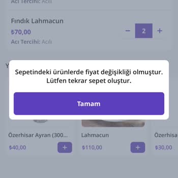 Sepetim Silinmiyor Fiyat Güncellemesi Sorunu Yaşıyorum