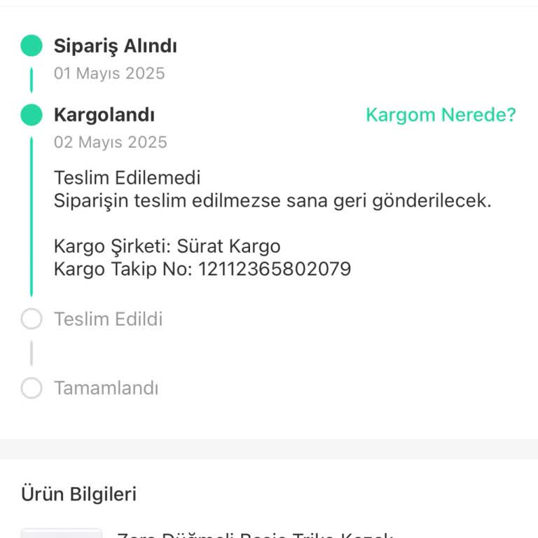 Kargo Gecikmesi Ve İade Talebimin Reddiyle Mağduriyet Yaşadım
