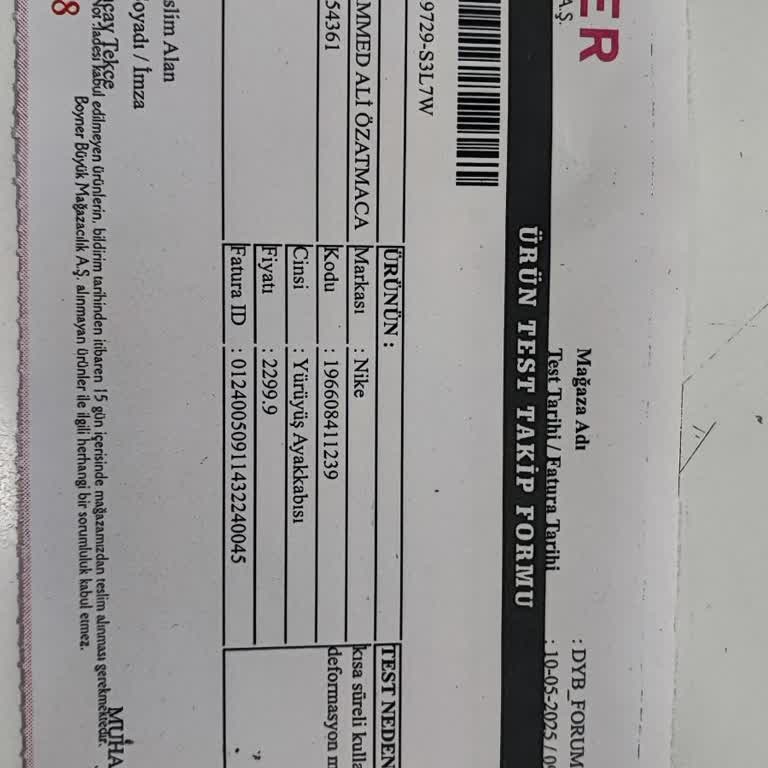 Boyner'den Alınan Nike Ayakkabının Kısa Sürede Deformasyonu Ve Değişim Sürecindeki Belirsizlik