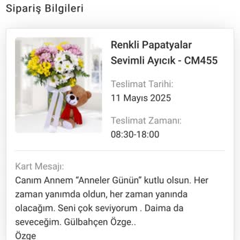 Anneler Günü Siparişim Zamanında Teslim Edilmedi, İade Talep Ediyorum