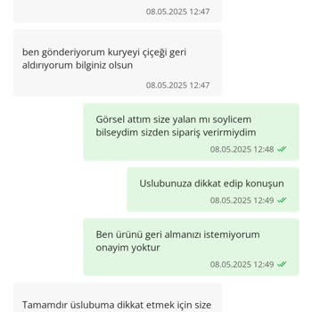 Çiçek Sepeti'nden Aldığım Siparişte Sorunlar Ve Satıcıdan Olumsuz Davranış