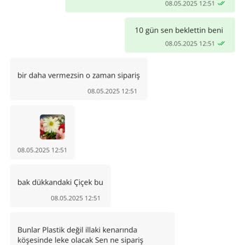 Çiçek Sepeti'nden Aldığım Siparişte Sorunlar Ve Satıcıdan Olumsuz Davranış