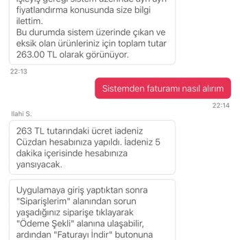 Eksik Ve Geç Gelen Siparişe Yetersiz İade Ve Açıklama