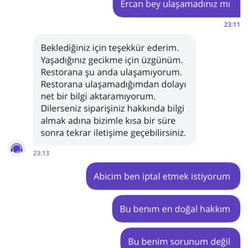 Sipariş Gecikmesi Ve İptal Talebinde Yaşanan Sorun
