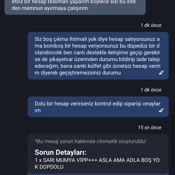 GameSatış'tan Alakasız Ve Boş Hesap Teslimatı Mağduriyeti