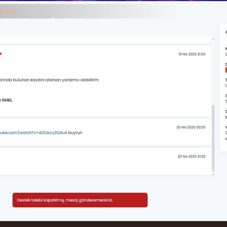 Haksız Ban Ve Ticket Taleplerime Cevap Verilmemesi