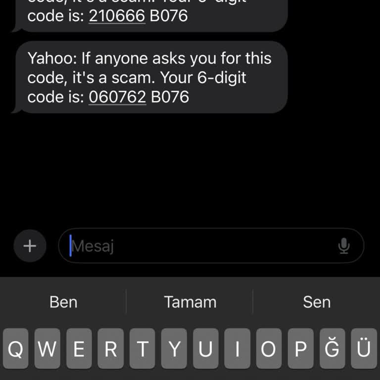 İzinsiz Gelen Yahoo Doğrulama Kodu Hakkında Endişe