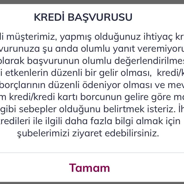 QNB Finansbank'ın Faizsiz Kredi Onayı Vermemesi