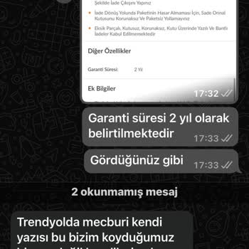 Garanti Süresi Ve Ürün Değişiminde Satıcı-Trendyol İlgisizliği
