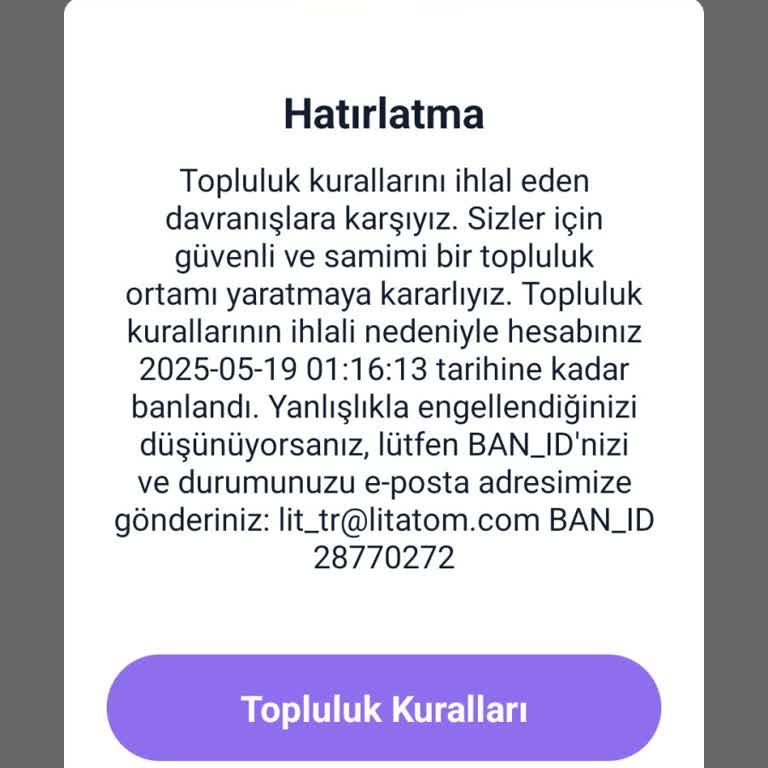 Yanlış Anlama Sonucu Haksız Ban Uygulaması