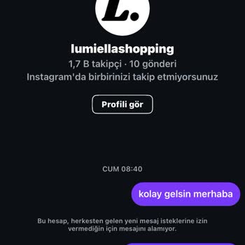 Lumiellashoping&nbsp;Paramı aldı İletişimi Kesti