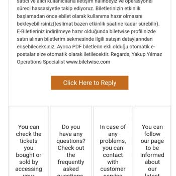 Biletwise'den Aldığım Hizmette Büyük Hayal Kırıklığı