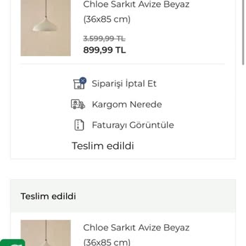 Eksik Gönderilen Avizeler Ve Müşteri Hizmetlerine Ulaşılamıyor