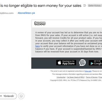 16 Yıllık Imvu Hesabım Haksız ve Gerekçesiz Şekilde Kalıcı Olarak Banlandı