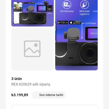 Sipariş Ettiğim Araç Kamerası Yerine Farklı Ve Kalitesiz Ürün Gönderildi İletişim Yok