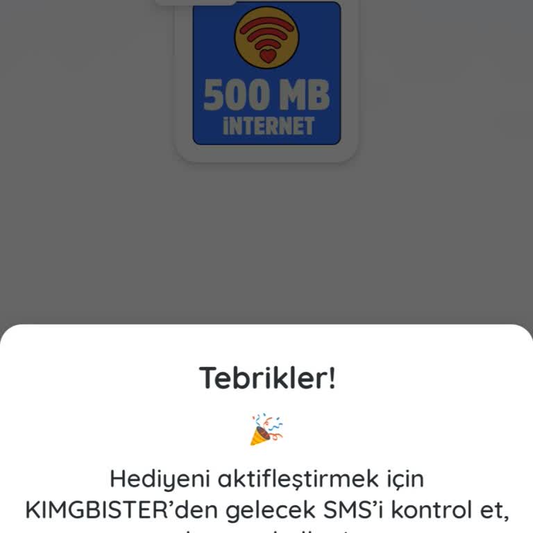 Kazandırio'dan Yüklenen İnternetin Mesaj Gelmediği İçin Kullanılamaması