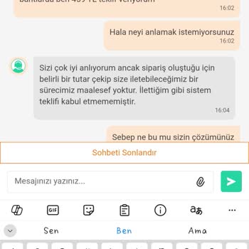 Dolap'ta Teklifim Kabul Edildi Ama Yanlış Tutardan Ödeme Alındı, Param İade Edilmedi