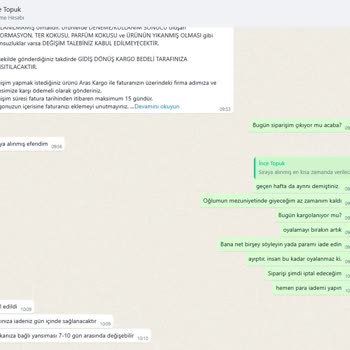 Sipariş Sonrası Sürekli Oyalanmak Ve Para İadesi Belirsizliği Yaşadım