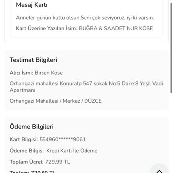 Anneler Günü Siparişim Teslim Edilmedi Müşteri Hizmetleri Sorunu Çözmedi