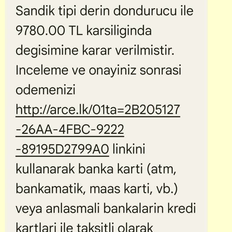 Garanti Kapsamındaki Derin Dondurucu İçin Ücretli Değişim Teklifi