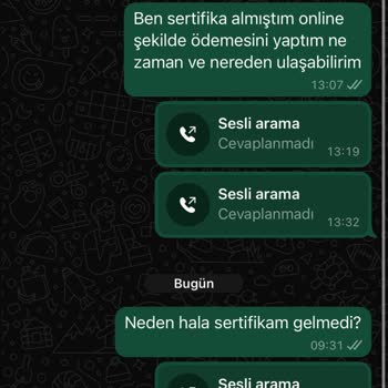 Sertifika Ücretini Ödedim Ama Teslim Alamadım