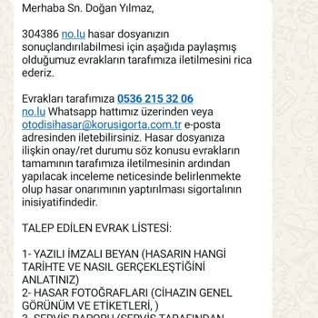 Buzdolabı Hasar Dosyamda Yanlış Tarih Nedeniyle Mağduriyet Yaşıyorum