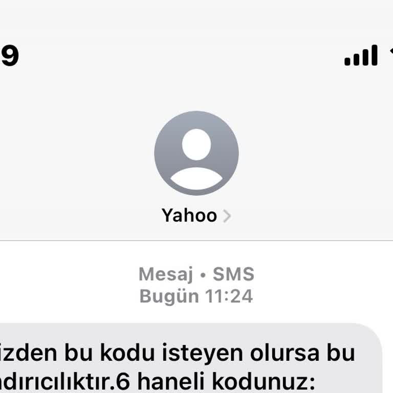 Yahoo Hesabım Olmadan Doğrulama Kodu Geldi Sorumluluk Kabul Etmiyorum
