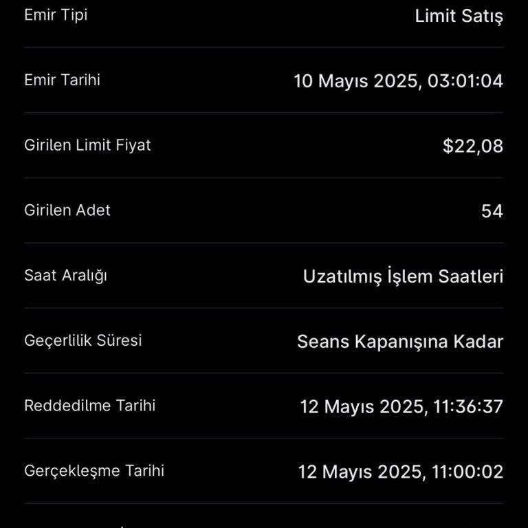 Midas Uygulamasında Satış Emri ve İptal Sorunu Yaşıyorum