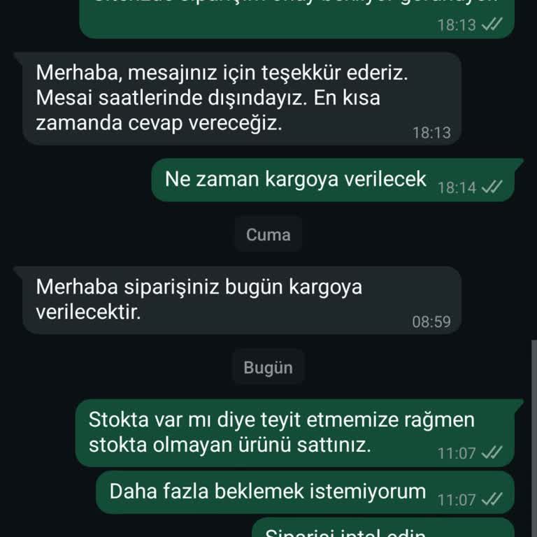 Stokta Var Denilen Ürün Gönderilmedi Müşteri Mağdur Edildi