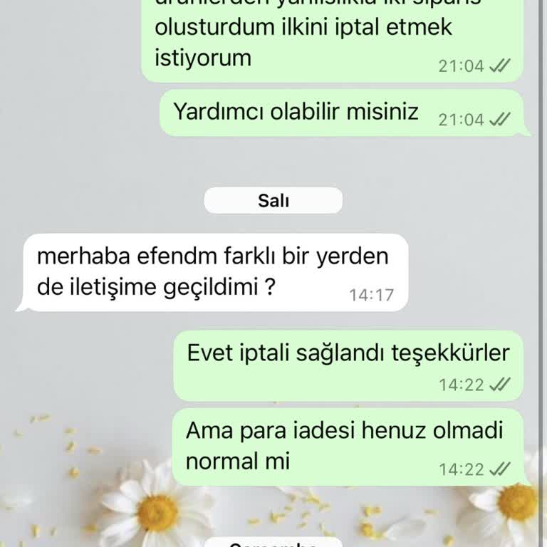 Yanlış Sipariş İptali Sonrası Para İadesi Yapılmadı
