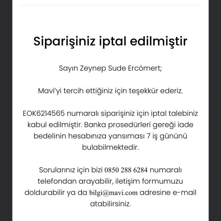 Siparişim Haberim Olmadan İptal Edildi, Mağdur Edildim!