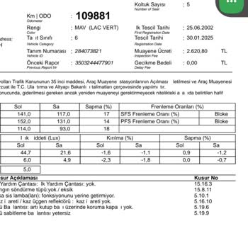 Araç Kilometre Bilgisi Hatalı Girildi, Düzeltme Talebim Var