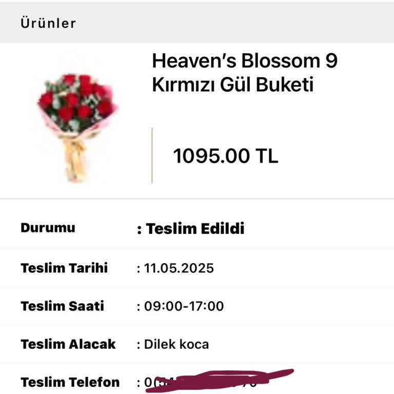 Anneler Günü'nde Teslim Edilmeyen Sipariş Ve Yetersiz Müşteri Hizmeti