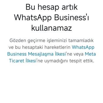 WhatsApp İşletme Hesabım Sürekli Kapanıyor Mağduriyetim Giderilmiyor